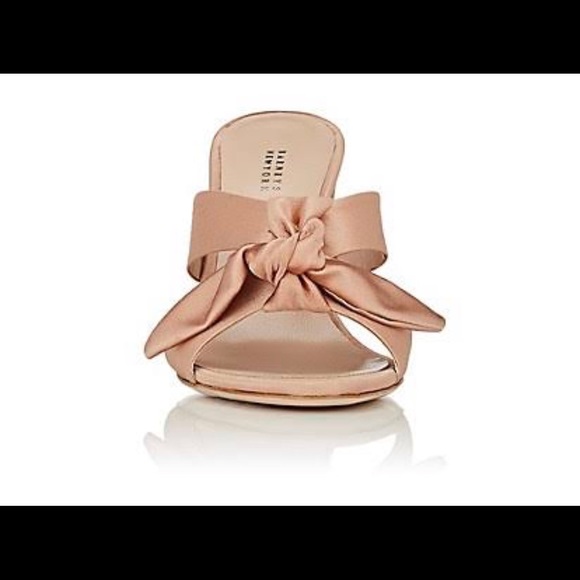 Flash sale Barneys New York bow tie satin mules - Picture 3 of 5